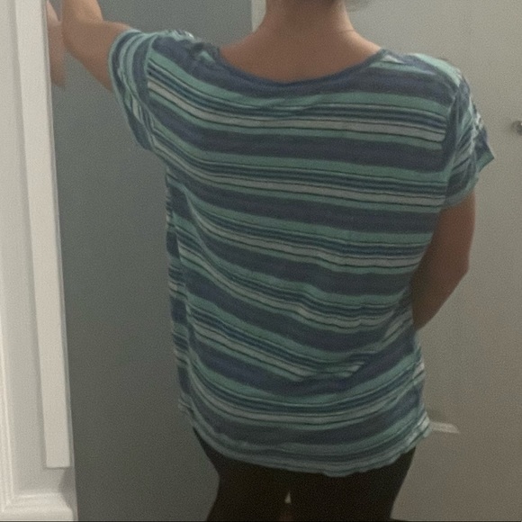 Gap Green & Blue Linen TShirt - Picture 3 of 5